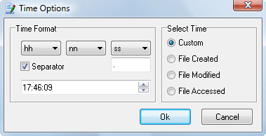 This dialogue allows you to manage Time options.