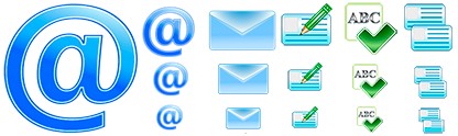 Several examples of the Email Icons Pack.